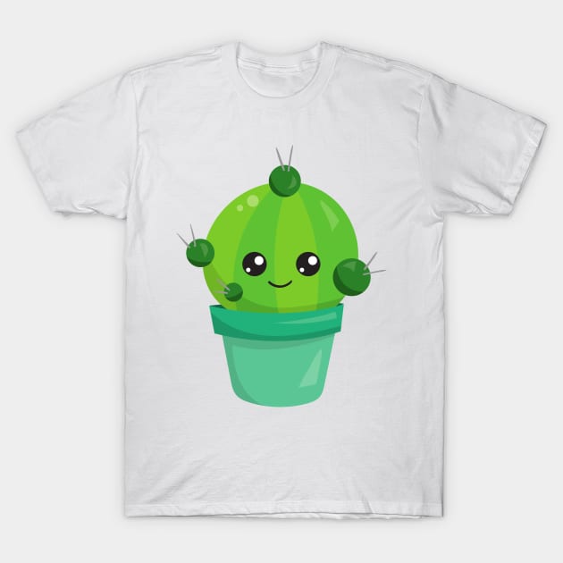 Cute Cactus, Kawaii Cactus, Green Cactus, Pot T-Shirt by Jelena Dunčević